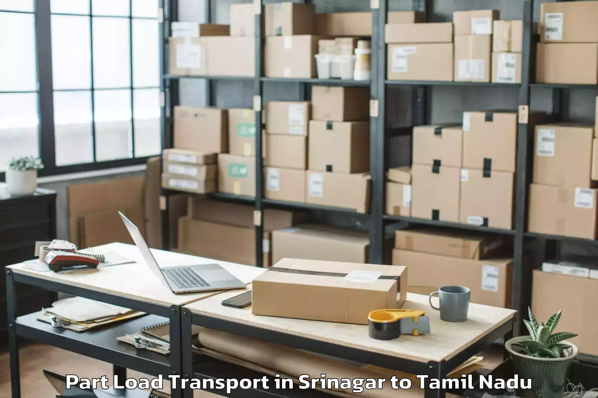 Book Srinagar to Periyar University Salem Part Load Transport Online